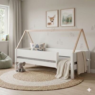 Hausbett Kids Town Buche teilmassiv mit Lattenrost Weiß 138x99x210cm Hausbett Kids Town Buche teilmassiv mit Lattenrost Weiß 138x99x210cm