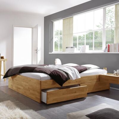 Bett Manchester Komfort Kernbuche Massivholz ohne Kopfteil mit Schubkasten 42x97x205cm Bett Manchester Komfort Kernbuche Massivholz ohne Kopfteil mit Schubkasten 42x97x205cm