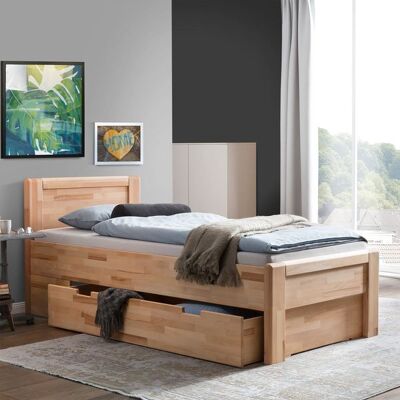 HOMELIV. Seniorenbett Ewen Komfort Kernbuche Massivholz mit Schubkasten 88x128x210cm HOMELIV. Seniorenbett Ewen Komfort Kernbuche Massivholz mit Schubkasten 88x128x210cm