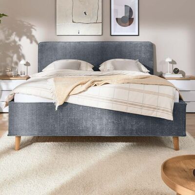 Musterring Polsterbett Delano Komfort Chenille Kopfteil glatt 180x200 cm Blau 124x205x216cm Musterring Polsterbett Delano Komfort Chenille Kopfteil glatt 180x200 cm Blau 124x205x216cm