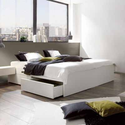 Bett Liverpool Komfort ohne Kopfteil mit Schubkasten Weiß 42x107x205cm Bett Liverpool Komfort ohne Kopfteil mit Schubkasten Weiß 42x107x205cm