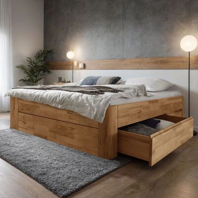 Bett Zarbo Komfort Kernbuche Massivholz ohne Kopfteil mit Schubkasten 46x185x205cm Bett Zarbo Komfort Kernbuche Massivholz ohne Kopfteil mit Schubkasten 46x185x205cm