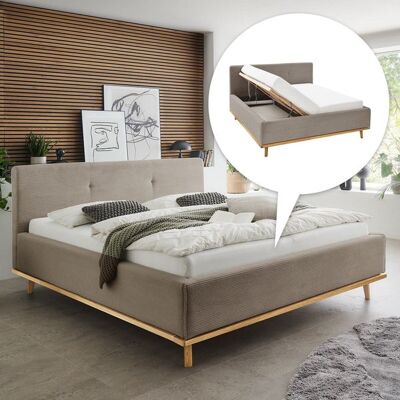 Musterring Polsterbett Delphi Komfort Cord mit Bettkasten und Lattenrost Taupe 118x178x221cm Musterring Polsterbett Delphi Komfort Cord mit Bettkasten und Lattenrost Taupe 118x178x221cm