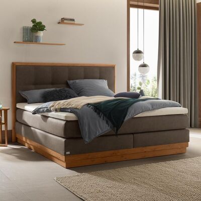 Boxspringbett Sundby Kunstleder Braun 125x168x206cm Boxspringbett Sundby Kunstleder Braun 125x168x206cm