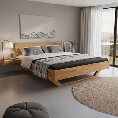 HOMELIV. Bett Aleko Komfort Wildeiche Massivholz 90x165x220cm HOMELIV. Bett Aleko Komfort Wildeiche Massivholz 90x165x220cm