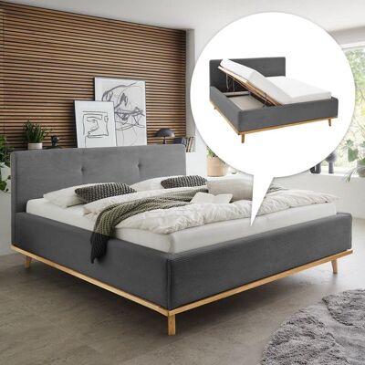 Musterring Polsterbett Delphi Komfort Cord mit Bettkasten und Lattenrost Dunkelgrau 118x198x221cm Musterring Polsterbett Delphi Komfort Cord mit Bettkasten und Lattenrost Dunkelgrau 118x198x221cm