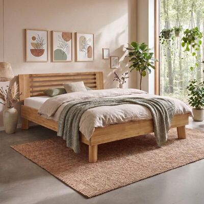 HOMELIV. Doppelbett Vivien Komfort Wildeiche Massivholz 90x188x212cm HOMELIV. Doppelbett Vivien Komfort Wildeiche Massivholz 90x188x212cm