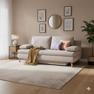 Schlafsofa Maranca Webstoff/Cord mit Bettkasten Sand 91x200x92cm Schlafsofa Maranca Webstoff/Cord mit Bettkasten Sand 91x200x92cm