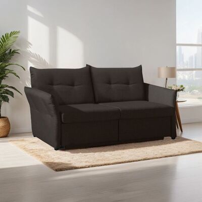 Schlafsofa Retford Webstoff/Velours mit Bettkasten Schwarz 89x184x82cm Schlafsofa Retford Webstoff/Velours mit Bettkasten Schwarz 89x184x82cm