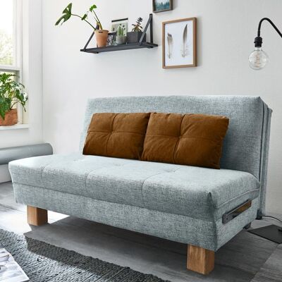 Schlafsofa Valda Webstoff mit Lattenrost Blau 88x144x97cm Schlafsofa Valda Webstoff mit Lattenrost Blau 88x144x97cm