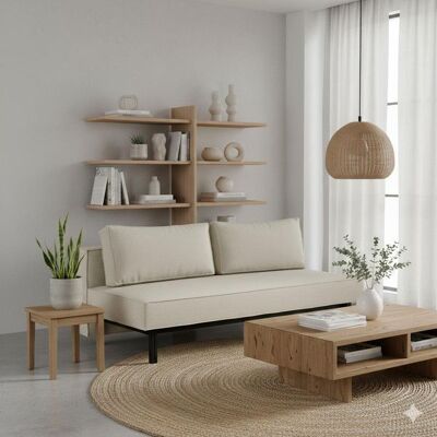 Schlafsofa Ellwood Webstoff mit Stauraum Sand 68x200x94cm Schlafsofa Ellwood Webstoff mit Stauraum Sand 68x200x94cm