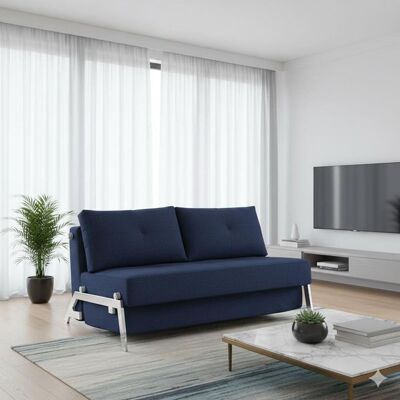 Schlafsofa Dowing Webstoff mit Stauraum Blau 79x145x103cm Schlafsofa Dowing Webstoff mit Stauraum Blau 79x145x103cm