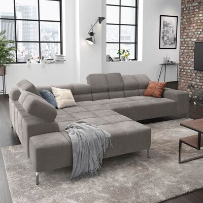 HOMELIV. Ecksofa Cambridge Feincord Hellgrau 72x321x216cm HOMELIV. Ecksofa Cambridge Feincord Hellgrau 72x321x216cm