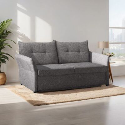 Schlafsofa Retford Webstoff/Velours mit Bettkasten Dunkelgrau 89x174x82cm Schlafsofa Retford Webstoff/Velours mit Bettkasten Dunkelgrau 89x174x82cm
