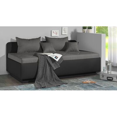 Sofaliege Eriko Kunstleder mit Bettkasten Schwarz 72x204x129cm Sofaliege Eriko Kunstleder mit Bettkasten Schwarz 72x204x129cm