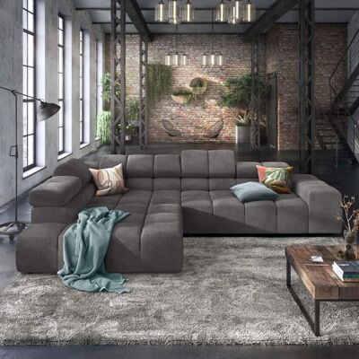HOMELIV. Ecksofa Charlotta 319x215x82cm Feincord Dunkelgrau 70x319x215cm HOMELIV. Ecksofa Charlotta 319x215x82cm Feincord Dunkelgrau 70x319x215cm