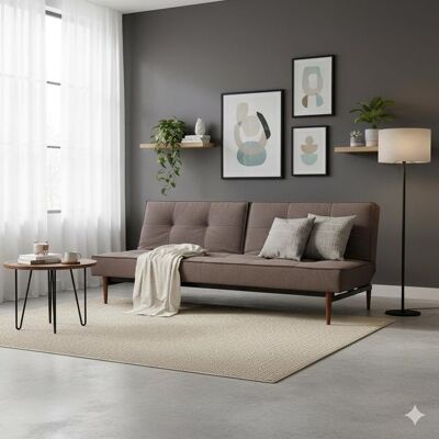 Schlafsofa Zelie Webstoff Dunkelgrau 80x210x91cm Schlafsofa Zelie Webstoff Dunkelgrau 80x210x91cm