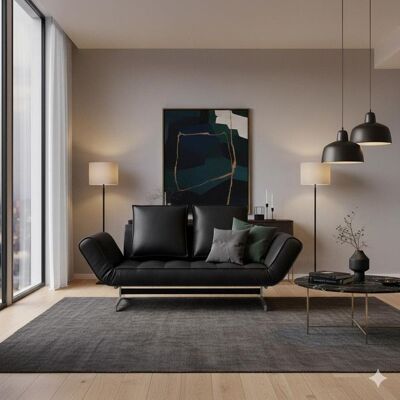 Schlafsofa Judy Kunstleder Schwarz 67x210x93cm Schlafsofa Judy Kunstleder Schwarz 67x210x93cm