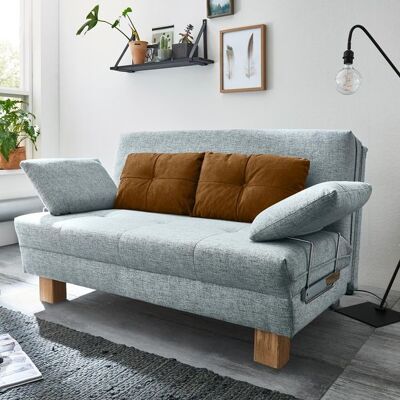 Schlafsofa Valda Webstoff mit Lattenrost Blau 88x188x97cm Schlafsofa Valda Webstoff mit Lattenrost Blau 88x188x97cm