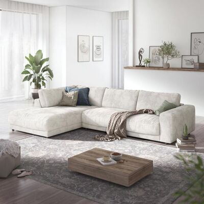HOMELIV. Ecksofa Bahia 325x225x85cm Weiß 85x325x225cm HOMELIV. Ecksofa Bahia 325x225x85cm Weiß 85x325x225cm