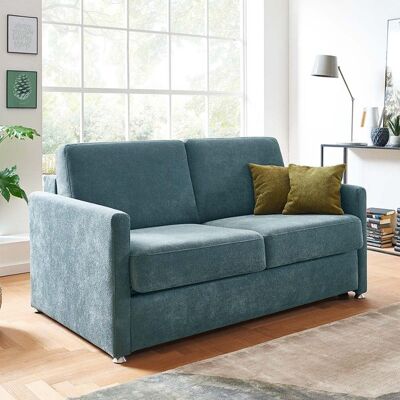 Schlafsofa Tullia Webstoff/Velours mit Lattenrost Blau 86x176x97cm Schlafsofa Tullia Webstoff/Velours mit Lattenrost Blau 86x176x97cm