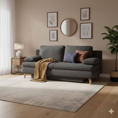 Schlafsofa Maranca Webstoff/Cord mit Bettkasten Dunkelgrau 91x200x92cm Schlafsofa Maranca Webstoff/Cord mit Bettkasten Dunkelgrau 91x200x92cm