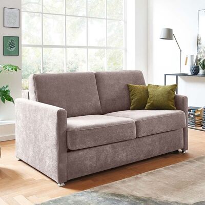 Schlafsofa Tullia Webstoff/Velours mit Lattenrost Sand 86x176x97cm Schlafsofa Tullia Webstoff/Velours mit Lattenrost Sand 86x176x97cm