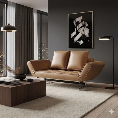 Schlafsofa Judy Kunstleder Braun 67x210x93cm Schlafsofa Judy Kunstleder Braun 67x210x93cm