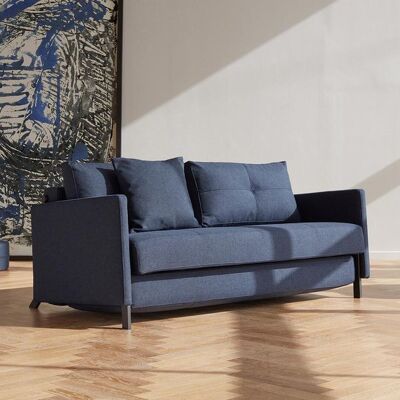 Schlafsofa Kuda Webstoff mit Stauraum Blau 67x154x103cm Schlafsofa Kuda Webstoff mit Stauraum Blau 67x154x103cm
