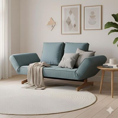 Schlafsofa Nunki Webstoff Blau 68x210x93cm Schlafsofa Nunki Webstoff Blau 68x210x93cm