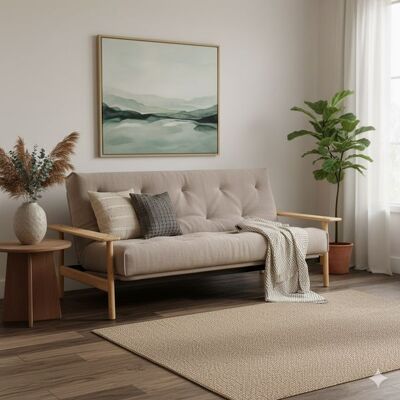 Schlafsofa Emmich Webstoff/Cord mit Lattenrost und Stauraum Sand 92x230x100cm Schlafsofa Emmich Webstoff/Cord mit Lattenrost und Stauraum Sand 92x230x100cm