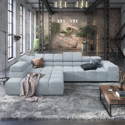 HOMELIV. Ecksofa Charlotta 319x215x82cm Webstoff Blau 70x319x215cm HOMELIV. Ecksofa Charlotta 319x215x82cm Webstoff Blau 70x319x215cm