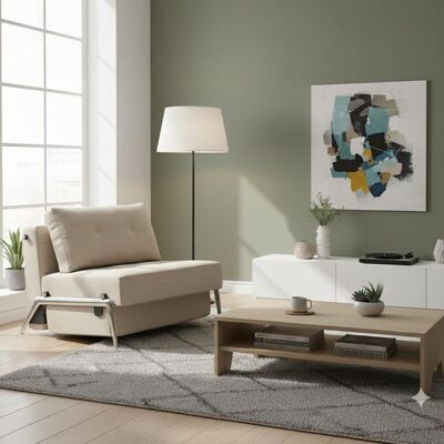 Schlafsessel Ramasa Webstoff mit Stauraum Sand 78x97x96cm Schlafsessel Ramasa Webstoff mit Stauraum Sand 78x97x96cm