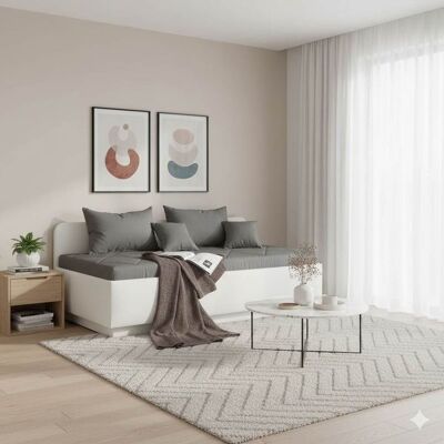 Sofaliege Eriko Komfort Kunstleder mit Bettkasten Weiß 80x204x129cm Sofaliege Eriko Komfort Kunstleder mit Bettkasten Weiß 80x204x129cm
