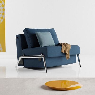 Schlafsessel Ramasa Webstoff mit Stauraum Blau 78x97x96cm Schlafsessel Ramasa Webstoff mit Stauraum Blau 78x97x96cm