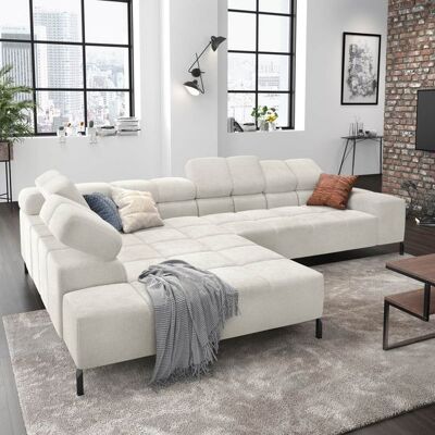 HOMELIV. Ecksofa Cambridge Feincord Weiß 72x321x216cm HOMELIV. Ecksofa Cambridge Feincord Weiß 72x321x216cm