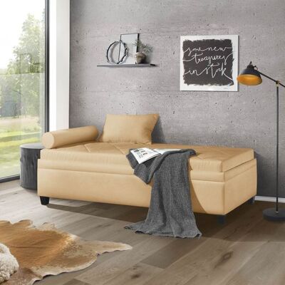 Relaxliege Kamina Microvelours mit Bettkasten Sand 37x205x95cm Relaxliege Kamina Microvelours mit Bettkasten Sand 37x205x95cm