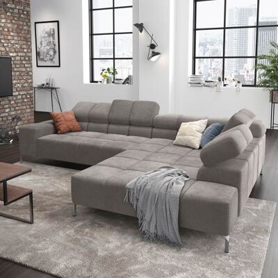 HOMELIV. Ecksofa Cambridge Feincord Hellgrau 72x321x216cm HOMELIV. Ecksofa Cambridge Feincord Hellgrau 72x321x216cm