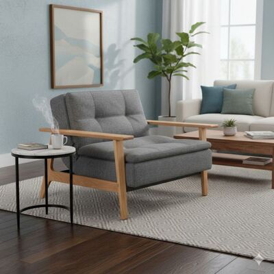 Sessel Alexie Webstoff 112x99x82 cm Dunkelgrau 82x112x99cm Sessel Alexie Webstoff 112x99x82 cm Dunkelgrau 82x112x99cm