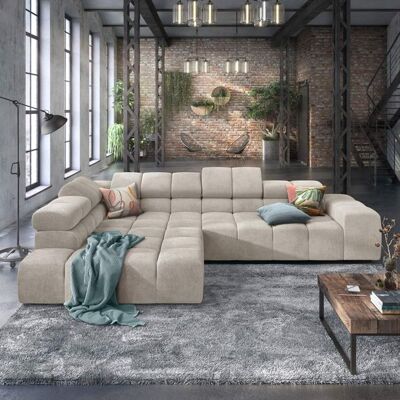 HOMELIV. Ecksofa Charlotta 319x215x82cm Feincord Sand 70x319x215cm HOMELIV. Ecksofa Charlotta 319x215x82cm Feincord Sand 70x319x215cm