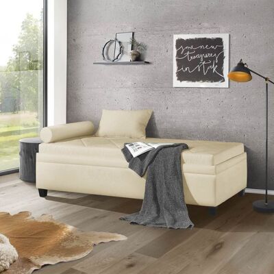 Relaxliege Kamina Microvelours mit Bettkasten Sand 47x205x125cm Relaxliege Kamina Microvelours mit Bettkasten Sand 47x205x125cm