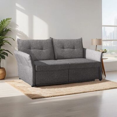 Schlafsofa Retford Webstoff/Velours mit Bettkasten Dunkelgrau 89x184x82cm Schlafsofa Retford Webstoff/Velours mit Bettkasten Dunkelgrau 89x184x82cm