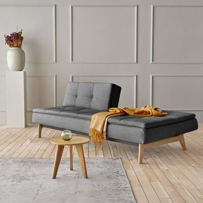 Schlafsofa Norland Webstoff Dunkelgrau 82x210x96cm Schlafsofa Norland Webstoff Dunkelgrau 82x210x96cm