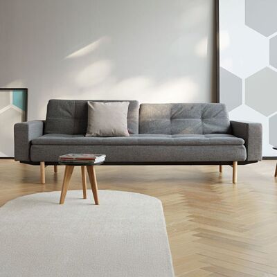 Schlafsofa Yasu Webstoff 241x91x82 cm Dunkelgrau 82x241x91cm Schlafsofa Yasu Webstoff 241x91x82 cm Dunkelgrau 82x241x91cm