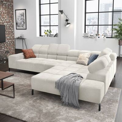 HOMELIV. Ecksofa Cambridge Feincord Weiß 72x321x216cm HOMELIV. Ecksofa Cambridge Feincord Weiß 72x321x216cm