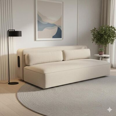 Schlafsofa Etsu Webstoff 207x110x70 cm Sand 70x207x110cm Schlafsofa Etsu Webstoff 207x110x70 cm Sand 70x207x110cm