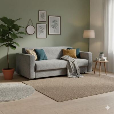 Schlafsofa Amida Webstoff/Bouclé Hellgrau 75x217x101cm Schlafsofa Amida Webstoff/Bouclé Hellgrau 75x217x101cm