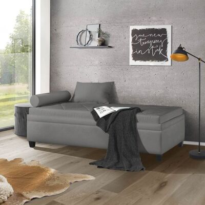 Relaxliege Kamina Microvelours mit Bettkasten Dunkelgrau 47x205x95cm Relaxliege Kamina Microvelours mit Bettkasten Dunkelgrau 47x205x95cm