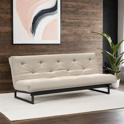 Schlafsofa Frentano Webstoff/Cord mit Lattenrost und Stauraum Sand 92x200x100cm Schlafsofa Frentano Webstoff/Cord mit Lattenrost und Stauraum Sand 92x200x100cm