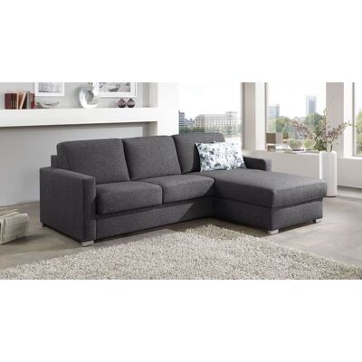 Eck-Schlafsofa Lelio Webstoff mit Lattenrost und Bettkasten Ottomane links Hellgrau 86x298x178cm Eck-Schlafsofa Lelio Webstoff mit Lattenrost und Bettkasten Ottomane links Hellgrau 86x298x178cm